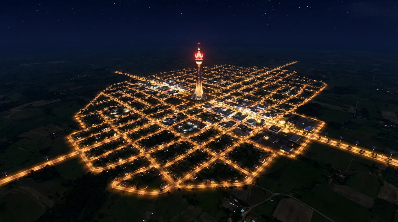 Vue Aérienne Nocturne